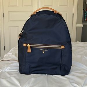 Michael Kors Kelsey Navy Nylon Zip Large Backpack